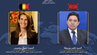 صورة السيد بوريطة يتباحث مع نظيرته البلجيكية