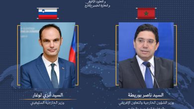 صورة السيد بوريطة يتباحث مع نظيره السلوفيني