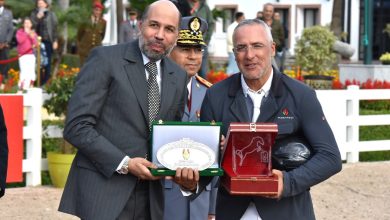 صورة المباراة الرسمية للقفز على الحواجز بتطوان : الفارس الغالي بوقاع يفوز بجائزة صاحب السمو الملكي ولي العهد الأمير مولاي الحسن